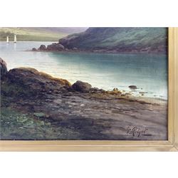 Victor Rolyat (British 19th/20th century): Highland Loch Landscape, oil on canvas signed 60cm x 90cm