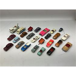 Dinky - twenty-five unboxed and playworn die-cast models including Lady Penelope FAB1, Caravan, Ford Sedan, Triumph TR2, Packard, Austin Somerset, Devon, Healey and Seven Countryman etc (25)