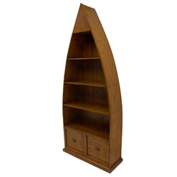 Barker & Stonehouse - Villiers reclaimed pine boat bookcase, with two drawers