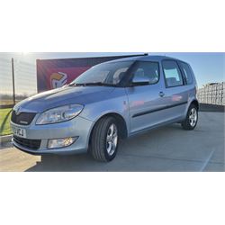 2013 Skoda Roomster 1.2 Diesel, runner, YY13 VCJ, Taxed - 01/08/2023, MOT - 02/07/2023, 44,700 miles, blue, V5 not present, single key - THIS LOT IS TO BE COLLECTED BY APPOINTMENT FROM DUGGLEBY STORAGE, GREAT HILL, EASTFIELD, SCARBOROUGH, YO11 3TX