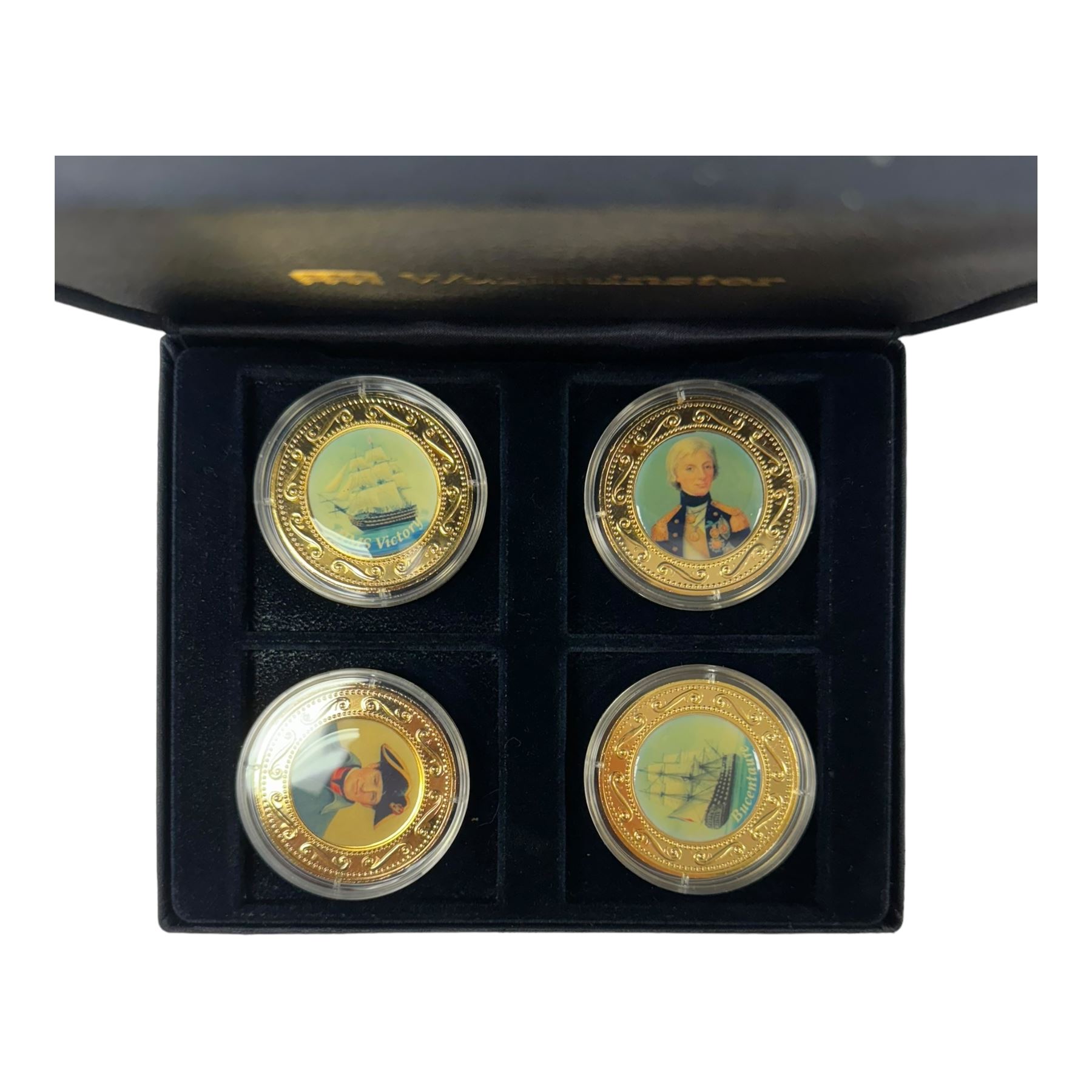 Mostly commemorative coins, medallions and fantasy coinage, including various 'Sainsbury's Makers of the Millennium' medal collection folders containing various medallions, The Toer Mint commemorative four medallion set in fitted case, Queen Elizabeth II 1982 silver proof piedfort twenty pence coin cased with certificate, various part filled The London Mint office folders etc