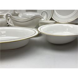Royal Worcester Contessa pattern part tea and dinner service, to include teapot, milk jug, sucrier, seven cups and eight saucers, none dinner plates, twin handled tureen with lid, sauce boat etc, 