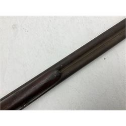 WW1 Lee Enfield SMLE .303 bolt action rifle with 63.5cm barrel and magazine; No.20934; L112cm overall; home deactivated by welding down bolt and end of barrel so requires re-deactivation to modern standards; and 19th century 12-bore double barrel hammer shotgun with 65cm cut-down barrels, non-rebounding hammers and under-lever opening, the lock-plate indistinctly inscribed G.T. Bartrant(?) L75cm overall; home deactivated by welding both barrels closed at breech so requires re-deactivation to modern standards (2) RFD ONLY 