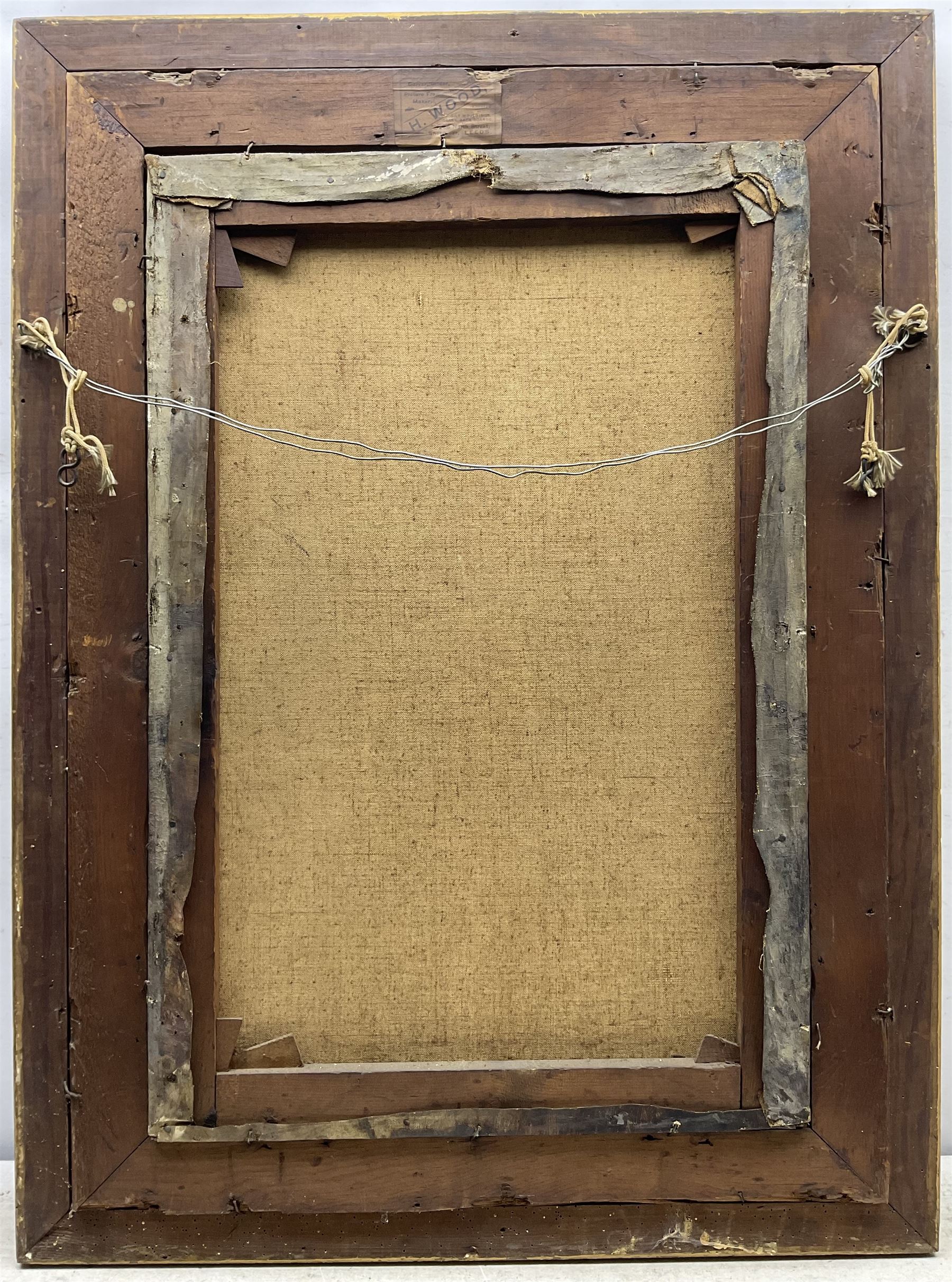 Rowland Henry Hill (Staithes Group 1873-1952): Ox Drawn Cart in Flatland Landscape, oil on canvas signed and dated '02, 76cm x 50cm