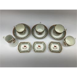 White Star Line, six pieces of porcelain by Stonier & Co. Liverpool, comprising four tea cups, three saucers, jug and three pin trays, registered design no. 117214/324028, printed mark beneath 