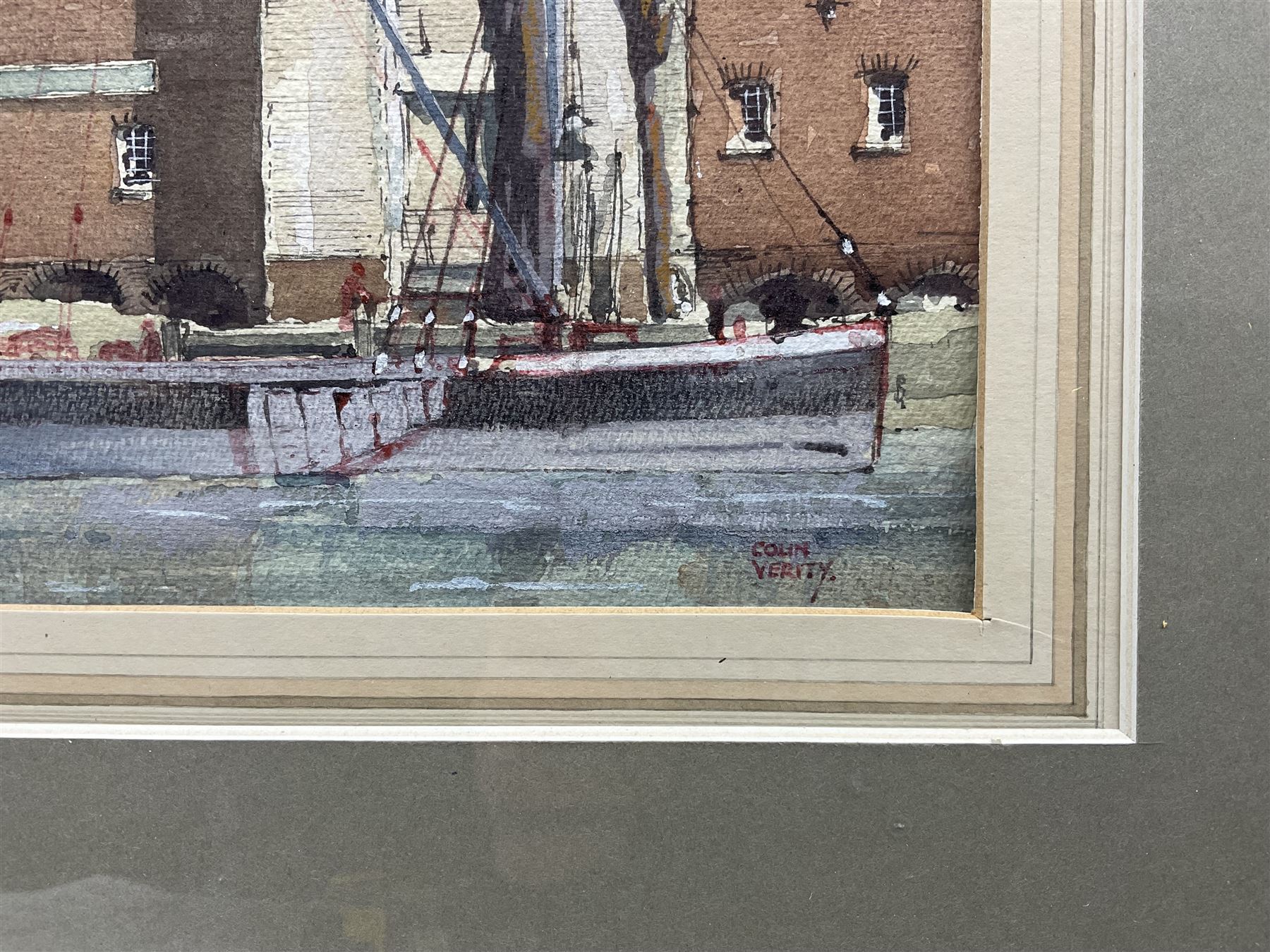 Colin Verity (British 1924-2011): Dutch Waterway, watercolour and ink signed 24cm x 35cm 