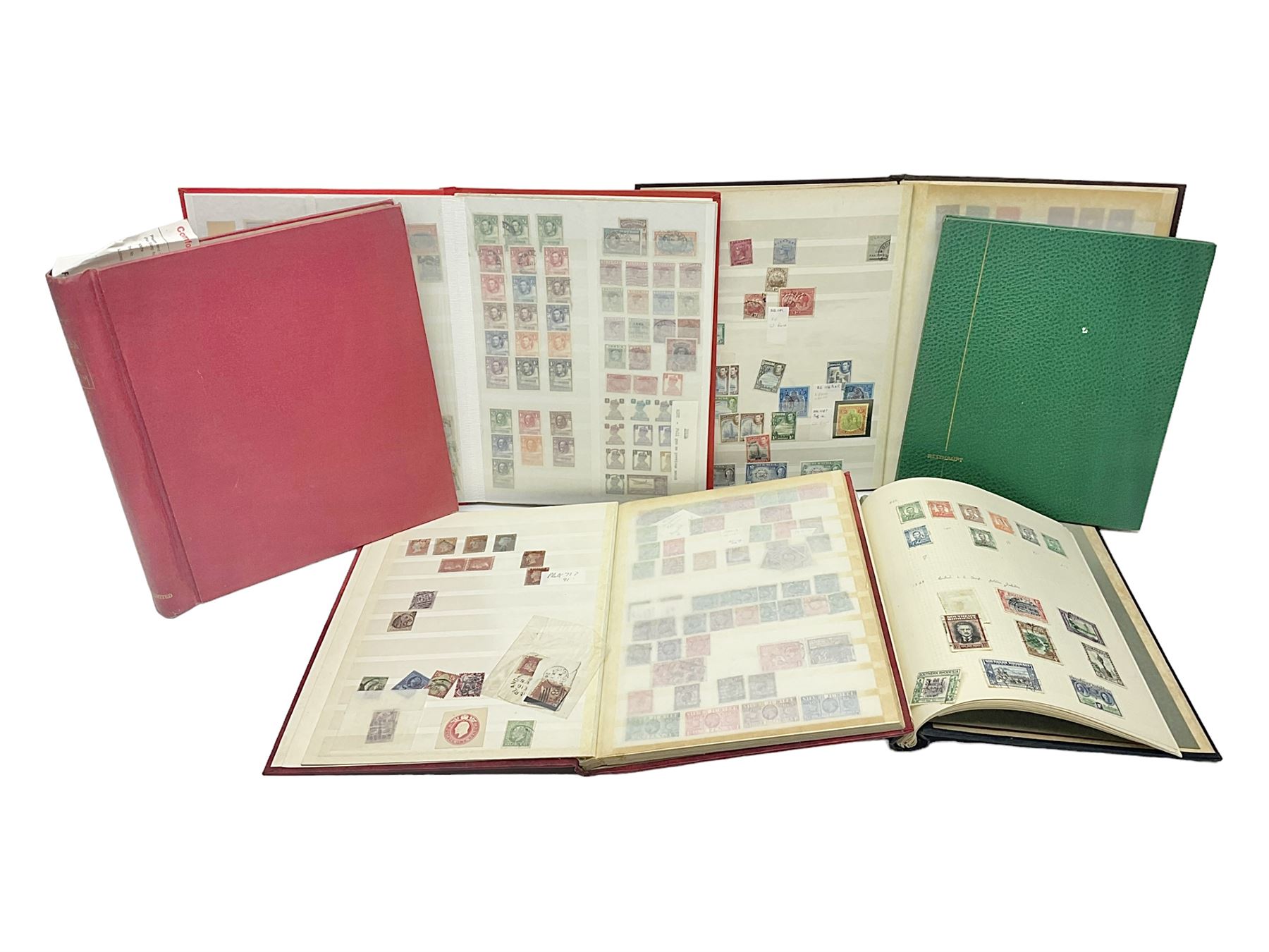 Great British, Commonwealth and World stamps, including South Africa, Malta, Falkland Islands, Gambia, Hong Kong, Grenada, Nyasaland, Somaliland, Antigua etc, housed in six albums or stockbooks