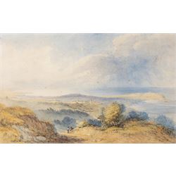John Cantiloe Joy (British 1806-1866): View Over the Coast, watercolour signed 25cm x 40cm 