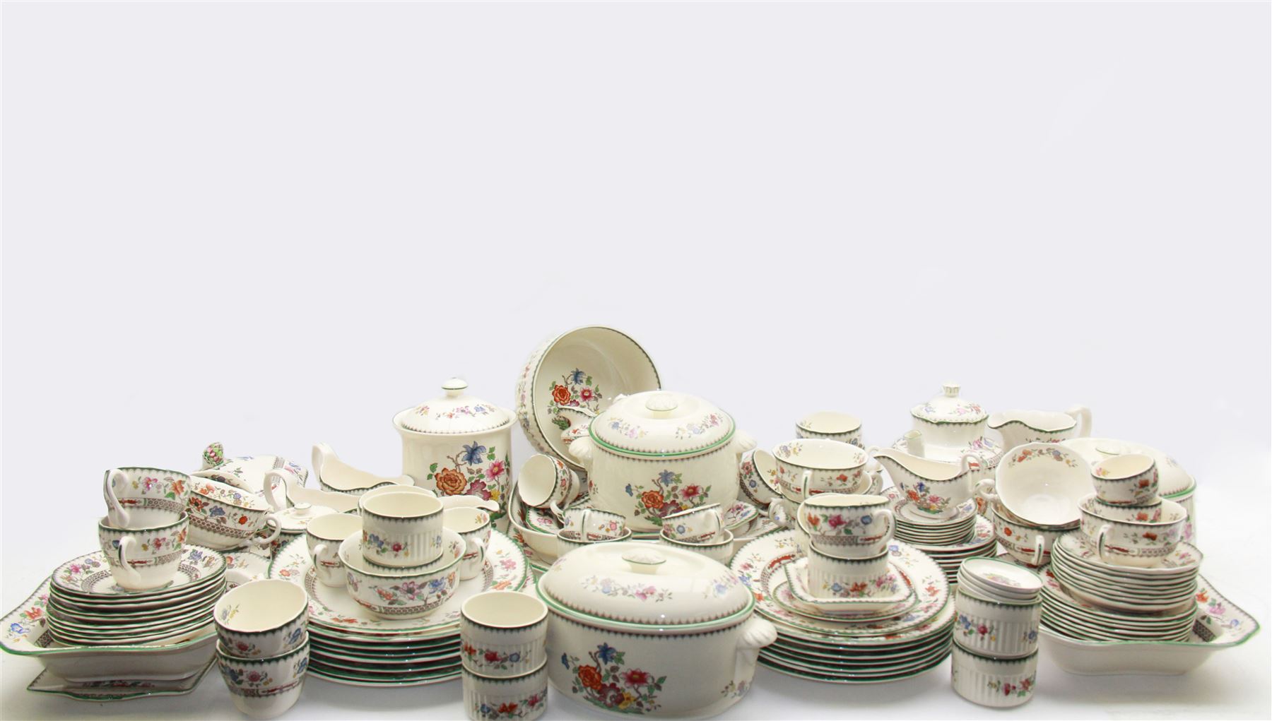 Large collection of Spode Chinese Rose pattern tea and dinner