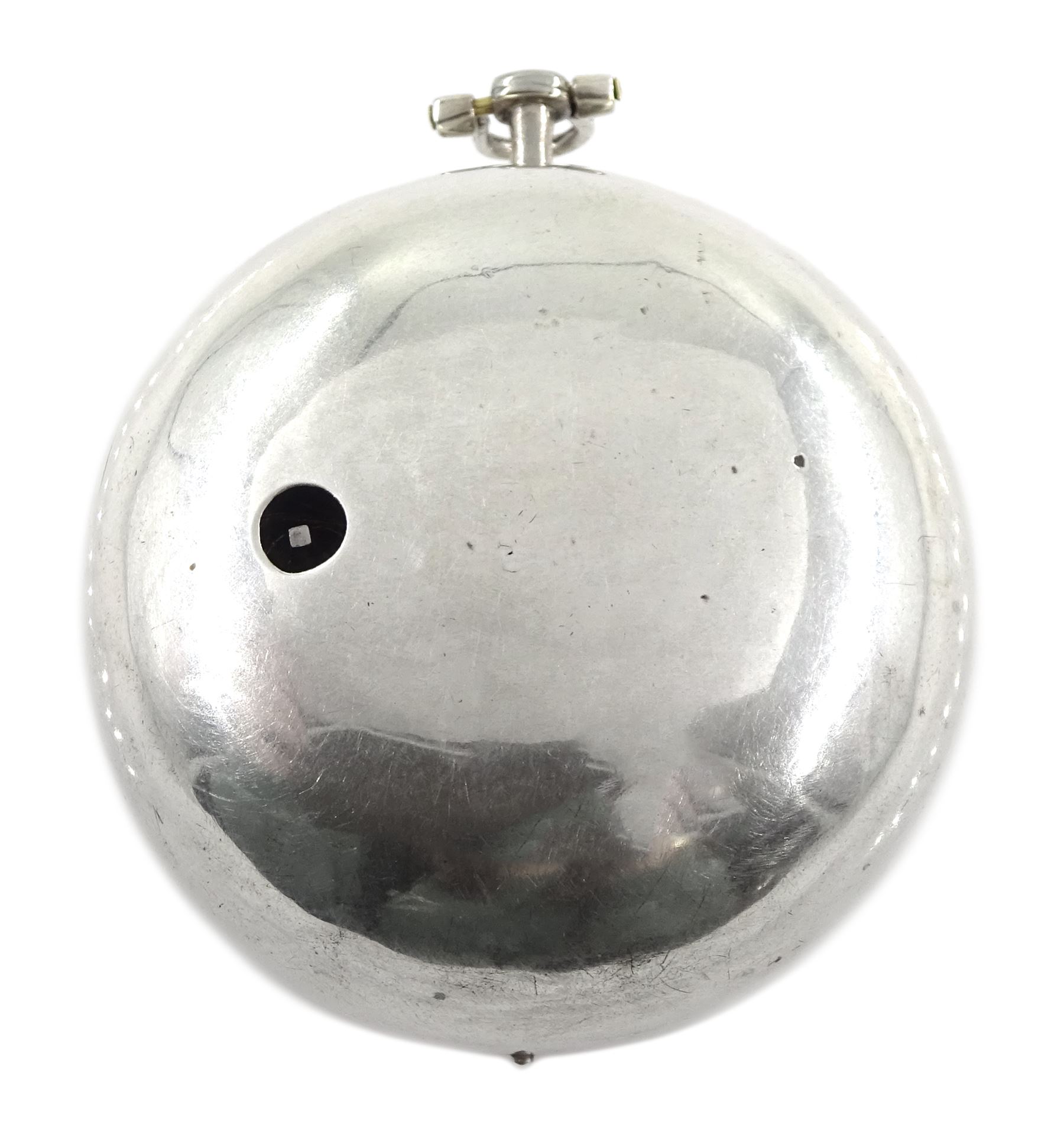 18th century silver pair cased verge fusee pocket watch by John Berry, London, No. 750, Egyptian pillars, pierced and engraved balance cock with scallop shell decoration, silver champleve dial with gilt border, Roman hours and outer Arabic minute ring, steel beetle and poker hands, dial signed Berry London