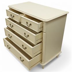 Laura Ashley - cream painted chest fitted with two over three drawers