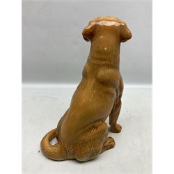 Large Beswick fire side figure of a yellow labrador, modelled seated, no. 2314, with impressed marks beneath, H34cm