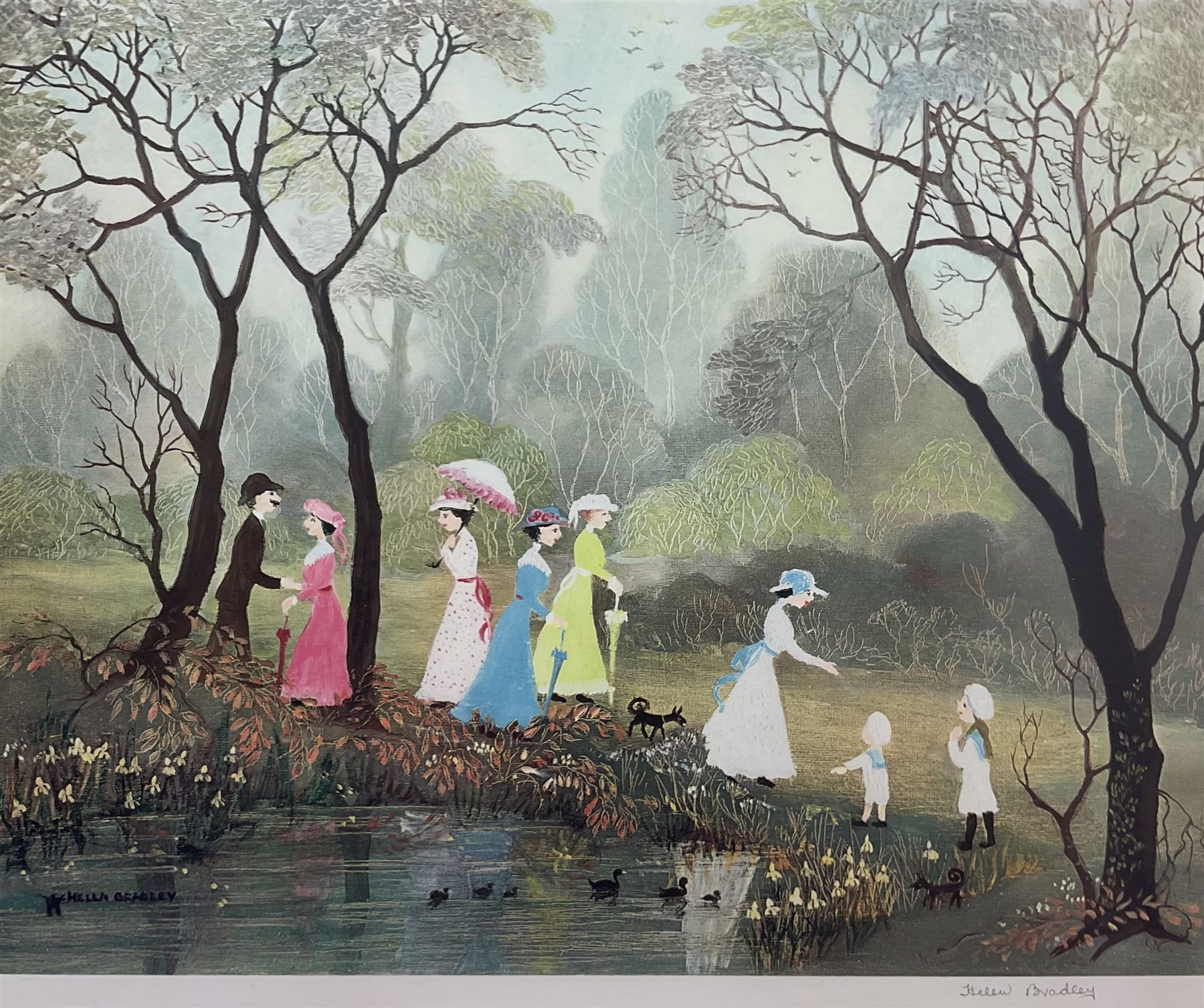 Helen Layfield Bradley (British 1900-1979): 'On a Lovely Summer's Day' and 'September', two limited edition colour prints signed in pencil max 38cm x 57cm (2)