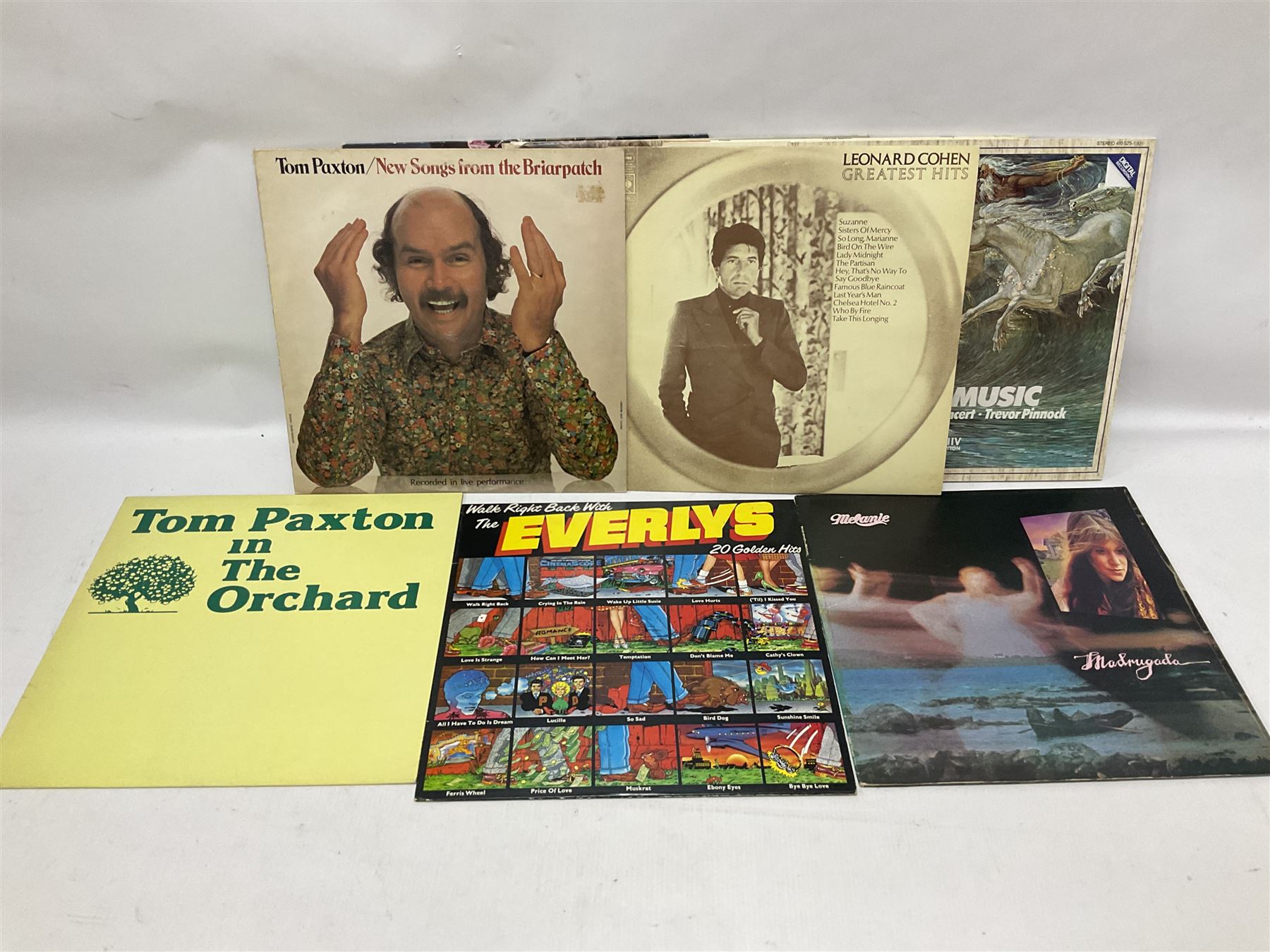 Vinyl LP records including Iron Maiden Killers, Leonard Cohen, Billy Joel, Demis Roussos etc