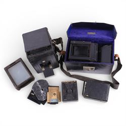 Plate cameras and accessories, including Thornton Pickard Special Ruby Reflex with Ross Xp...