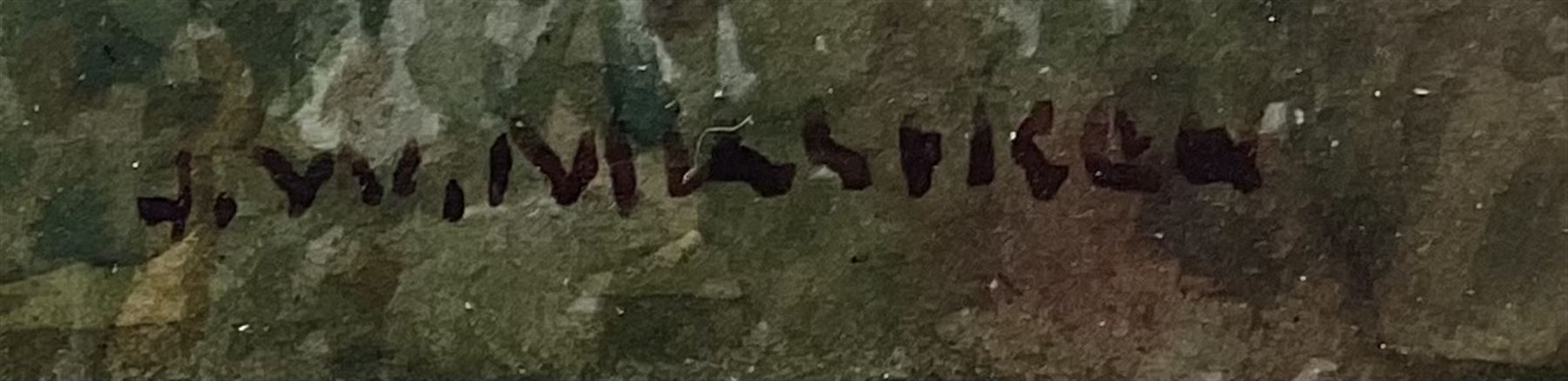 James W Milliken (British 1887-1930): Thatched Cottages, watercolour signed 14cm x 19cm