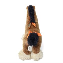 Hermès - ‘Cheval Hermy’ plush horse, brown with black mane and tail, white faux-fur hooves and orange ribbon detailing