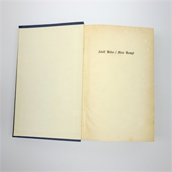 Hitler Adolf: Mein Kampf. 1939 Hurst & Blackett. Two volumes in one. English text. Blue cloth/gilt binding.