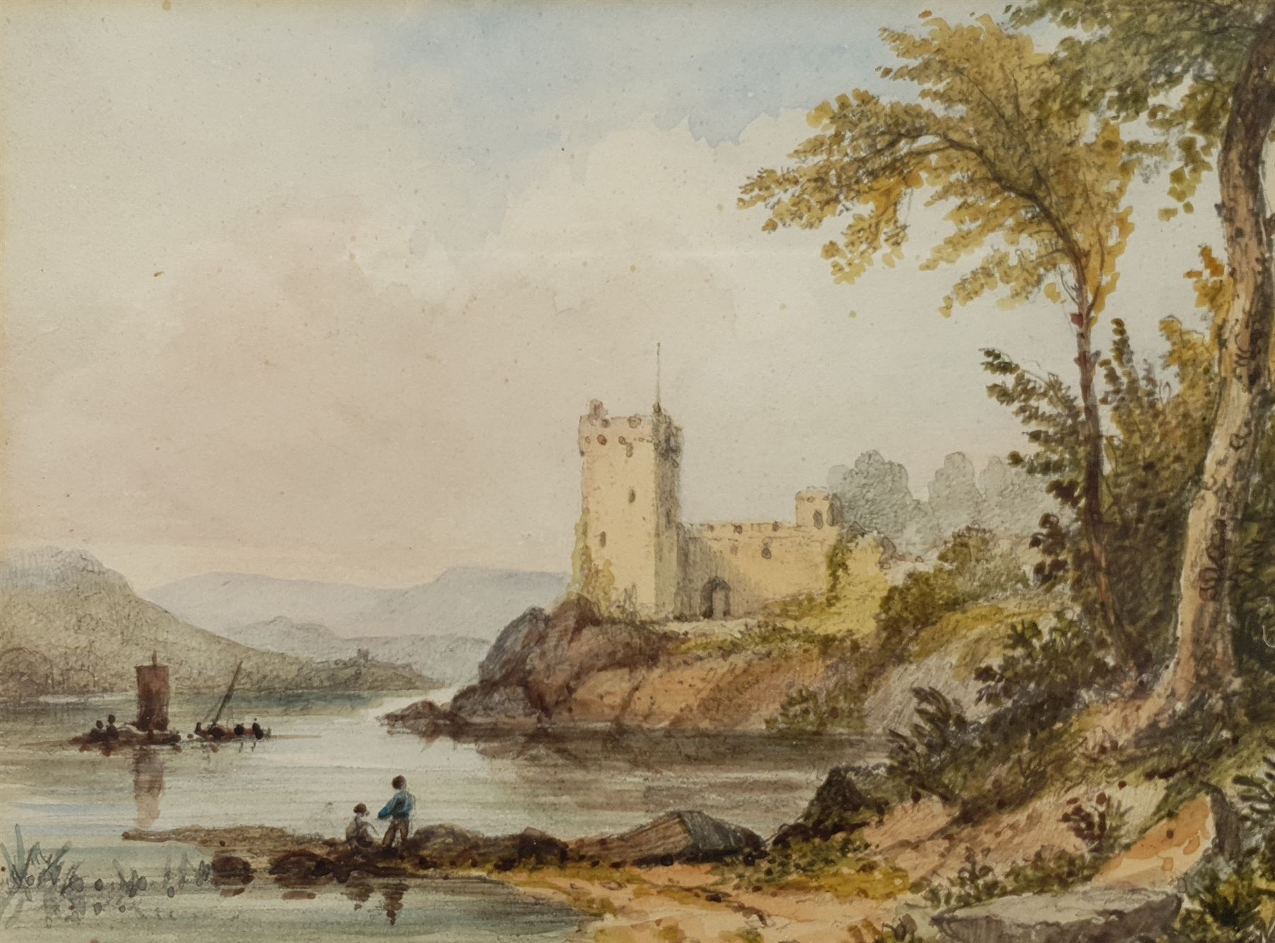 Charles Ward (British 1806-1869): Scottish Castle, watercolour unsigned 10cm x 14cm
Provenance: with F R Meatyard, Museum St., London, label verso