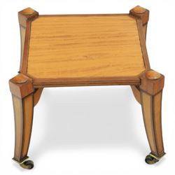Satinwood inlaid plant stand on castors