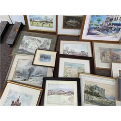Collection of original watercolours with local interest and an oil to include Richard White, Bobbie Simmons, Marmaduke Miller, D England and Peggy Pountain in one box (approx. 21)