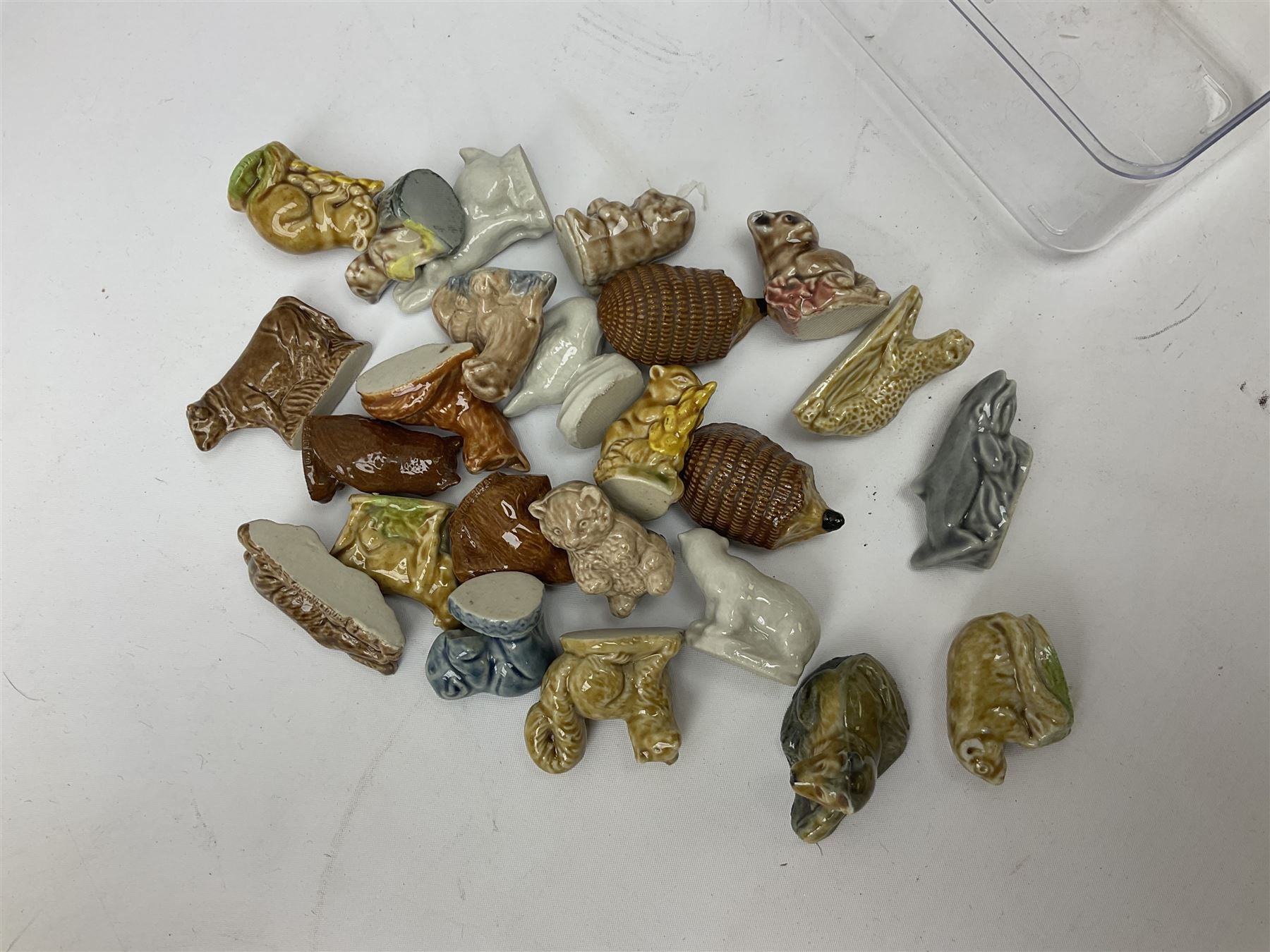 Three West German figures of Boxer dogs, Coopercraft figure of a dalmatian, Crested ware owl, West German horse figure group, Basil Matthews studio fox figure, Wade and other ceramic and composite  animal figures