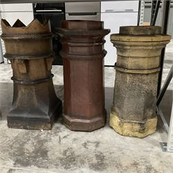 Set of three terracotta chimney pots  - THIS LOT IS TO BE COLLECTED BY APPOINTMENT FROM DUGGLEBY STORAGE, GREAT HILL, EASTFIELD, SCARBOROUGH, YO11 3TX