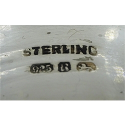 Pair of silver christening spoons by Cooper Brothers & Sons Ltd, Sheffield 1929 cased, four silver teaspoons and coffee spoon stamped sterling, silver napkin ring and six coffee bean spoons, hallmarked