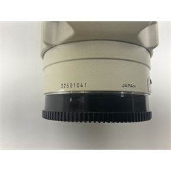 Minolta Dynax 7 camera body, serial number 93101009, Minolta 'AF APO Tele 300mm 1:4 (32)' lens serial no 32501041, in case and other camera equipment 