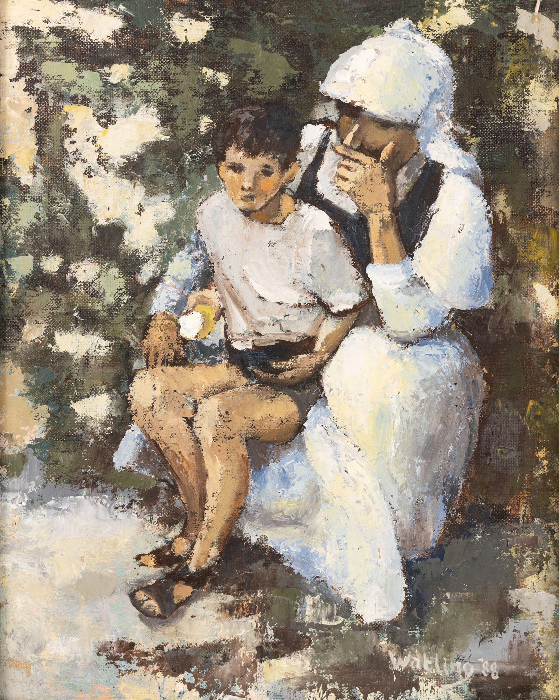 Dennis Watling (British Contemporary): Montenegro Peasant, oil on canvas board signed and dated '88, titled verso 36.5cm x 29cm