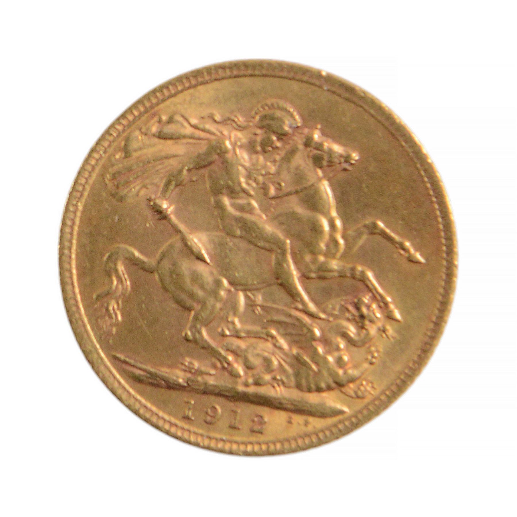 King George V 1912 gold full sovereign coin