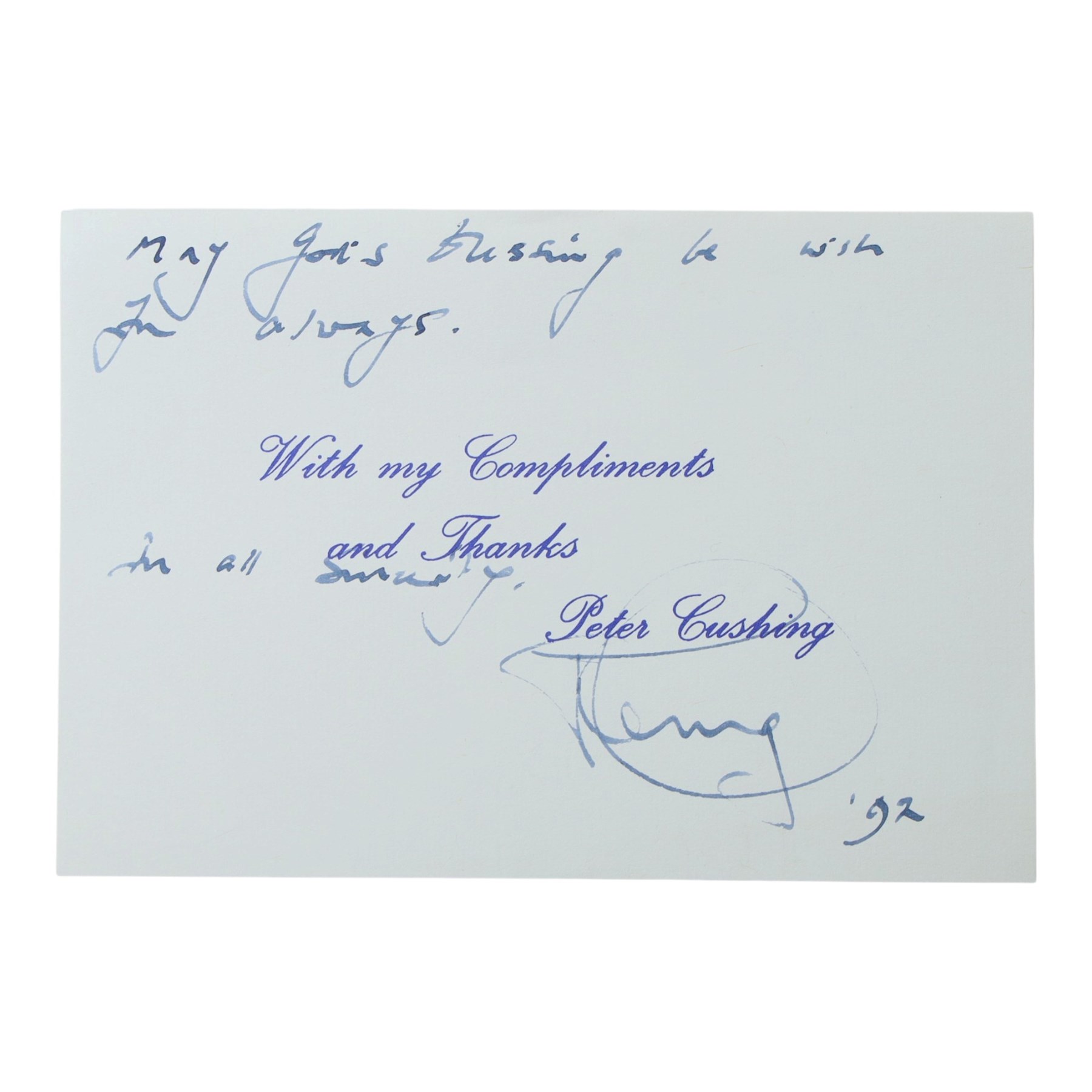 Collection of autographs and signed photographs to include Peter Cushing, Butterfly McQueen (Gone with the Wind), Vincent Price, William Franklyn, Lillian Gish etc.