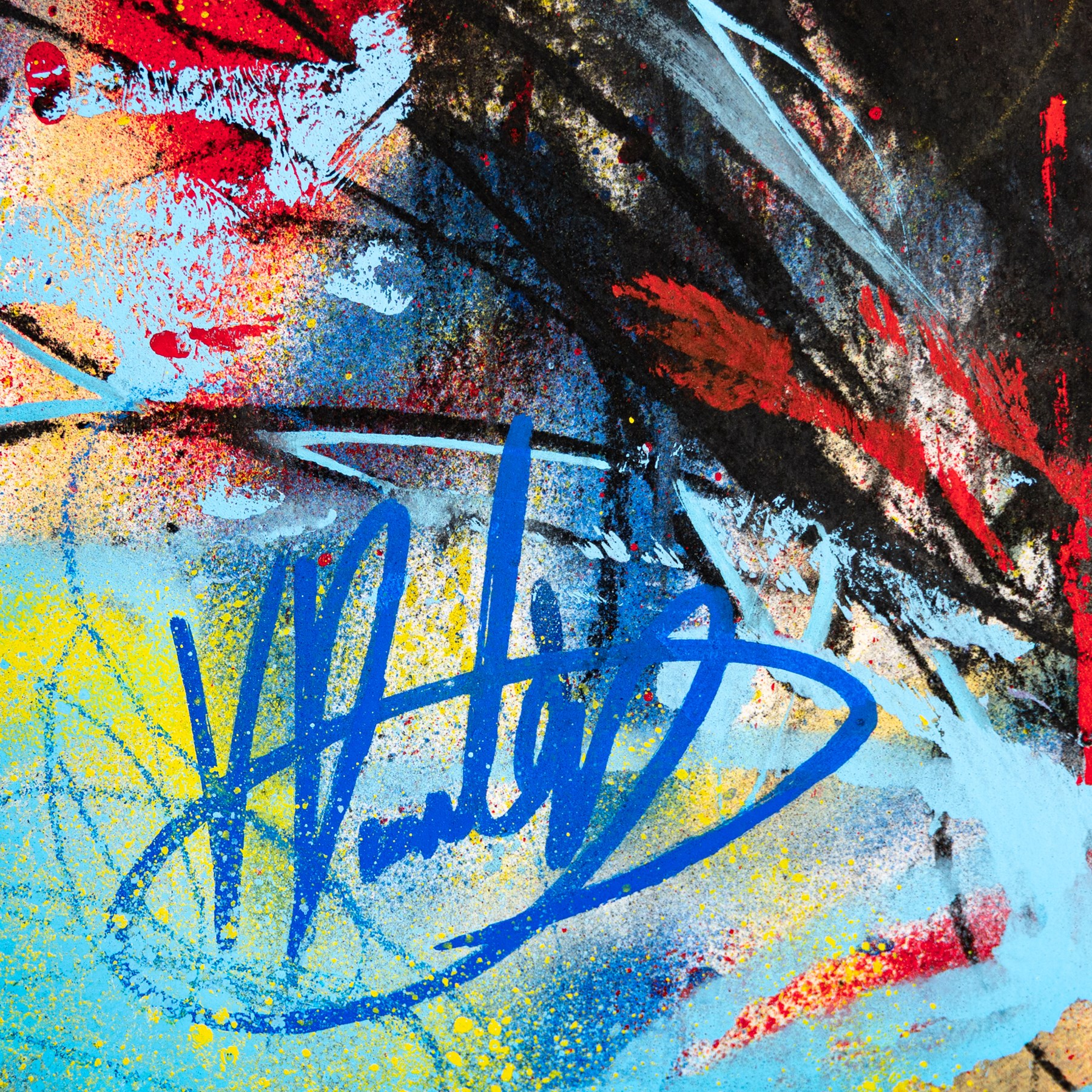 Vin Dantes (French Contemporary): 'Chroma Radian', mixed media on paper signed, with COA 41.5cm x 29.5cm (unframed)