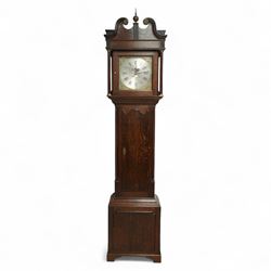 William Lister of Keighley-late 18th-century 30-hour oak longcase clock, with an upstand s...