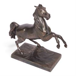 Early 20th century WMF rearing stallion in the manner of Fredrick Wilhelm Wolff, with makers mark to base, H12cm 