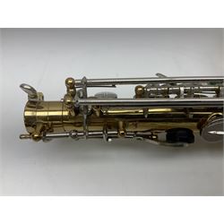 St Louis Alto saxophone, serial no.82437 in John Packer JP Blues 141 carrying case; with two-piece saxophone stand