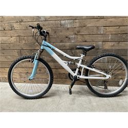 Three bicycles- man’s Falcon Storm 18 speed mountain bike; lady’s Dawes Sonoran 24 speed road bike; child’s Apollo 18 speed bike (3)