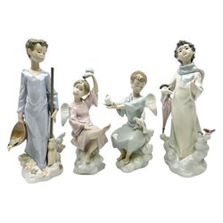 Lladro Season Angels set, comprising Spr
