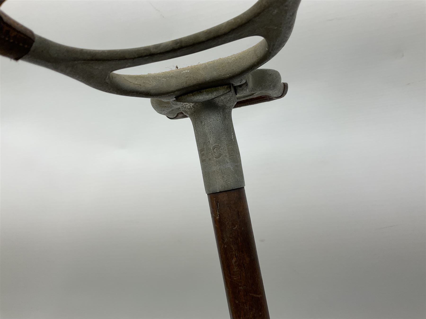 Adjustable Gamebird shooting stick, together with Mills Munitions shooting stick, Featherwate shooting stick, five others and two wooden walking sticks.  