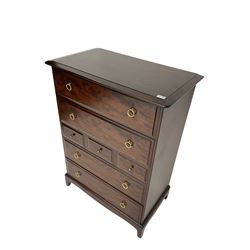 Stag Minstrel - mahogany chest, fitted with four long drawers and three small drawers