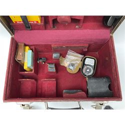 Arriflex 16SB camera body, serial no. 1784, with ' Carl Zeiss Distagon 1:2 f=8mm' lens, serial number 3860224, 'Carl Zeiss Jean Tessar 2/16' lens, serial no 3624355, camera pistol grip and other accessories, in fitted hard case