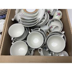 Collection of Royal Doulton Burgundy tea wares, together with Aynsley trinket dish and vase, Royal Worcester trinket dishes and other collectables, in four boxes 