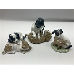 Ten Nao figures, to include three Cheeky Cherubs, Cat, Dog bride and groom etc