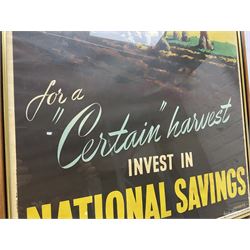 For A Certain Harvest Invest in National Savings, designed by Chambers, framed, H80cm,
