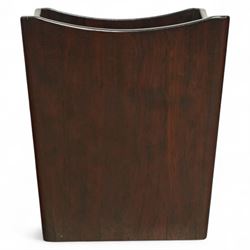 Dyrlund -  contemporary Santos rosewood square paper bin, with concave flared rim