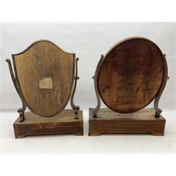 Two 19th century mahogany dressing table mirrors, each with three draws, H65cm