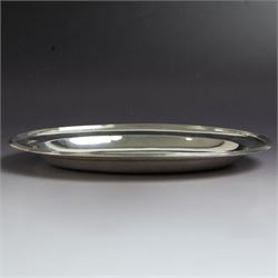 George III silver paten, of oval form, hallmarked Peter, Ann & William Bateman, London 1803, W21.5cm