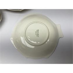 Shorter & Son six fish plates, together with a larger platter and sauce boat and saucer, all with stamped marks beneath