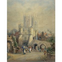Frederick William Booty (British 1840-1924): Bootham Bar - York, watercolour signed and dated 1918, 48cm x 38cm