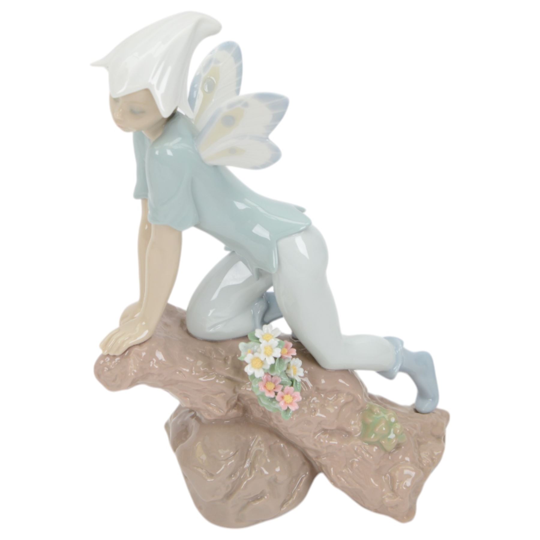 Three Lladro figures, comprising  Magical Unicorn no 7697, Prince of Elves no 7690 and Princess of the Fairies no 7694, all with original boxes 